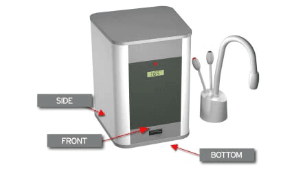 Hot water dispenser model number location