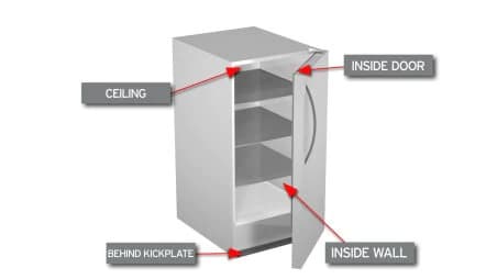 Freezer model number location — inside wall