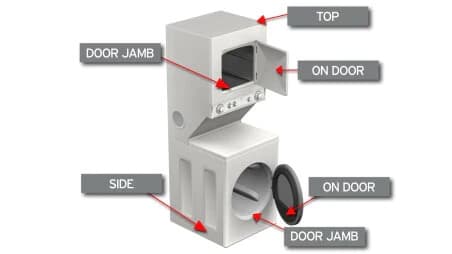 Front load washer dryer combo model number location