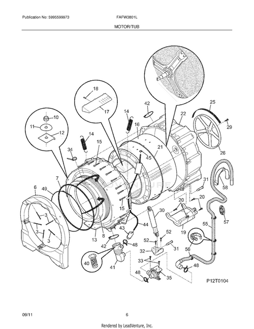 Electrolux Major Appliances Spring,bellows clamp ,retainer 134365300
