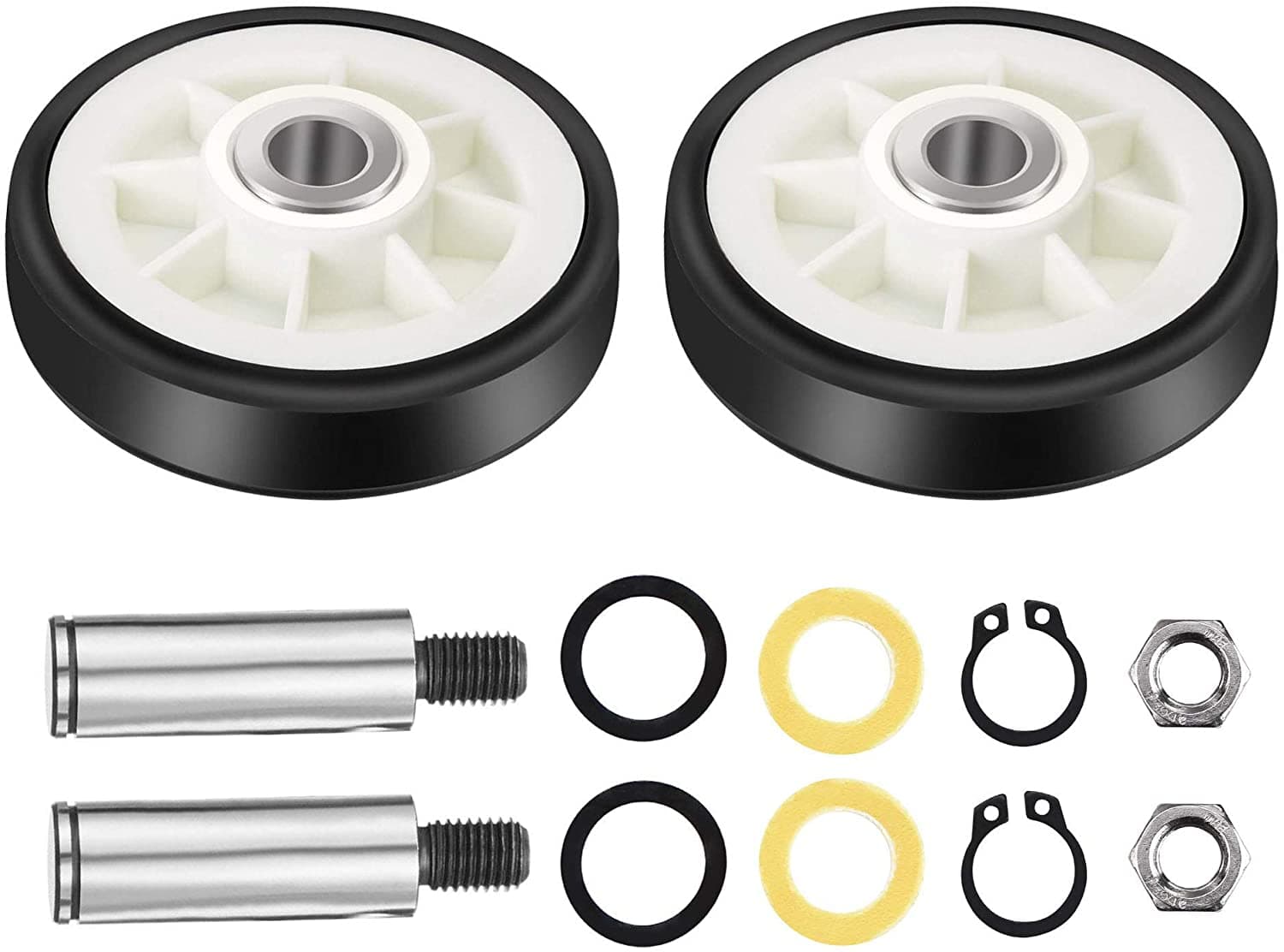 Whirlpool 12001541 303373 (2 PK) Dryer Rear Drum Roller Replacement