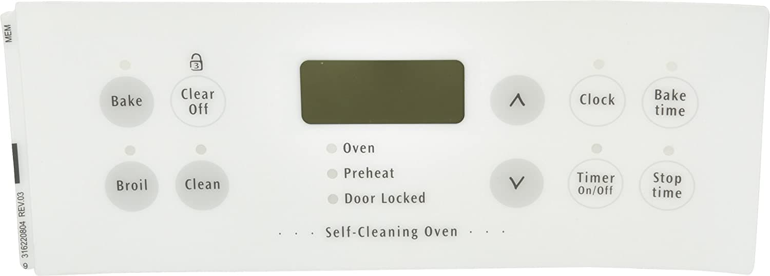 Frigidaire 316220804 Range Control Overlay Replacement