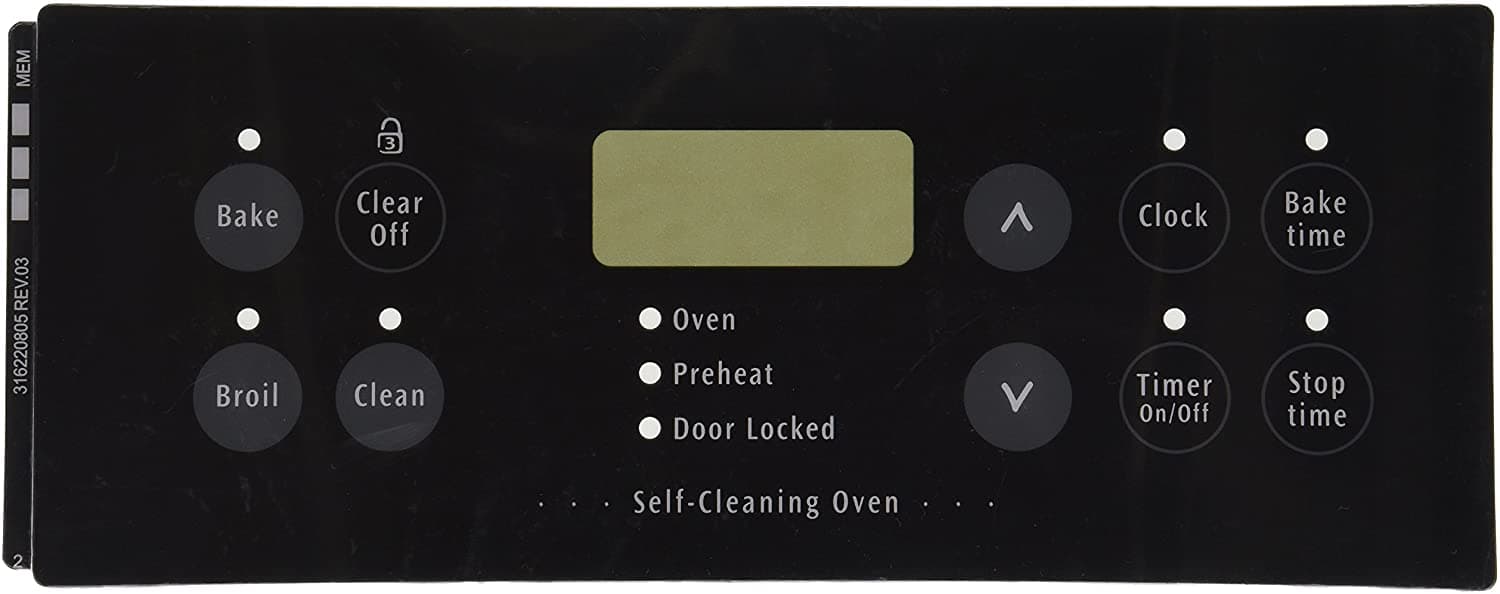 Frigidaire 316220805 Range Control Overlay Replacement