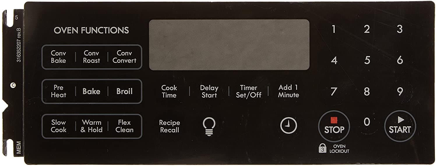 Frigidaire 316352207 Range Control Overlay Replacement