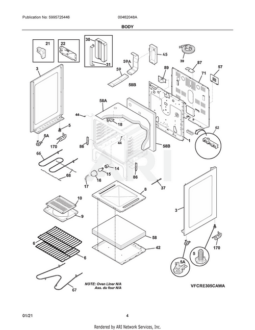 Electrolux Major Appliances PANEL, OVEN BOTTOM 316400601