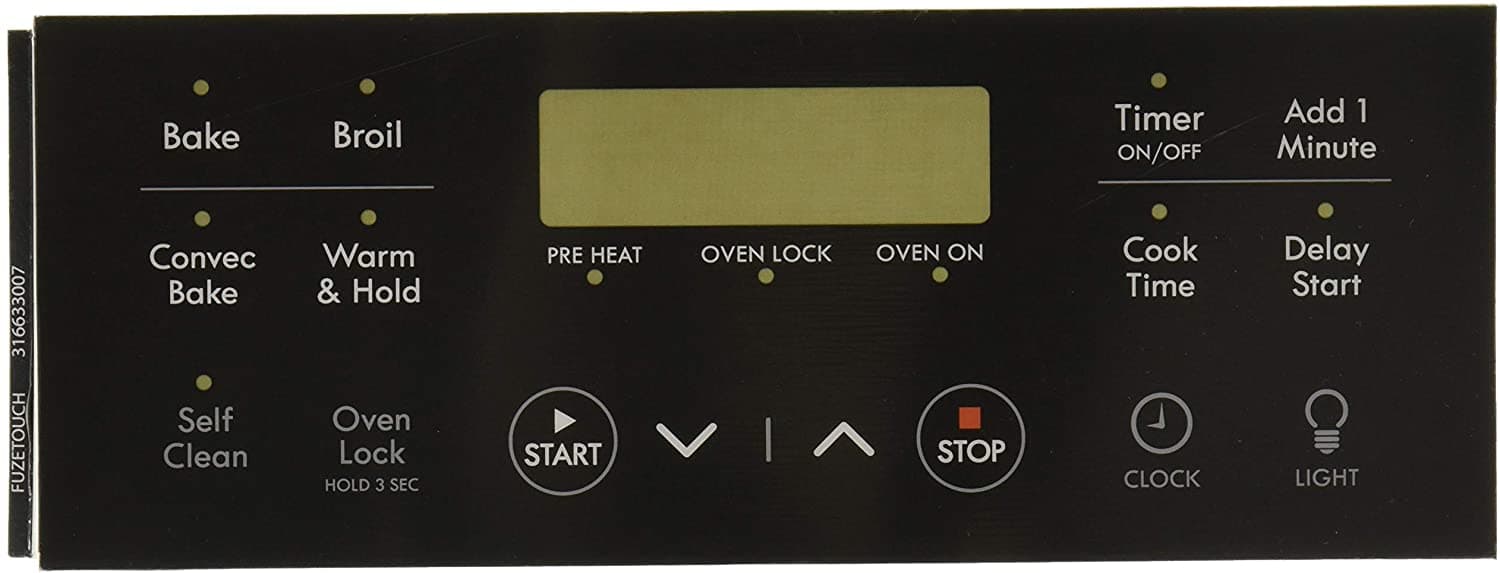Frigidaire 316633007 Range Control Overlay Replacement