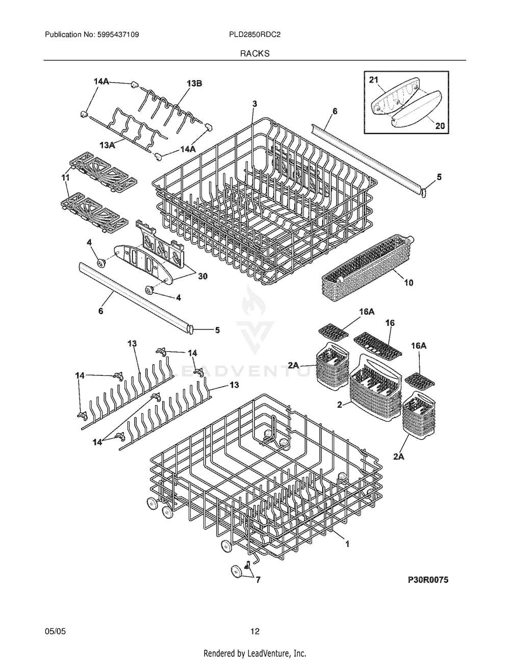 Electrolux Major Appliances Cap, Rack Slide 5304506510