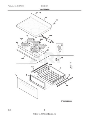 Electrolux Major Appliances Liner, Drawer 5304527989
