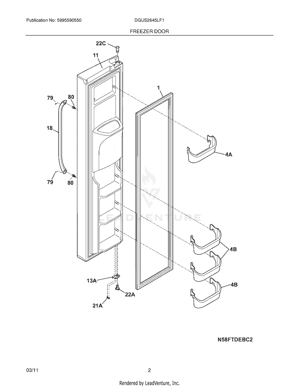 Frigidaire 03 - FREEZER DOOR 240334201