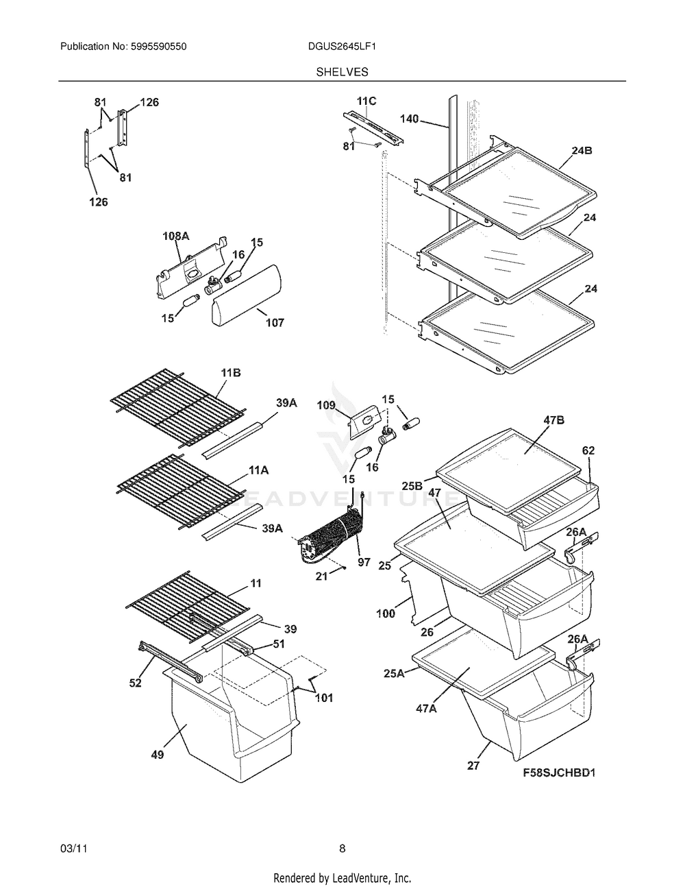 Frigidaire 09 - SHELVES 240443384