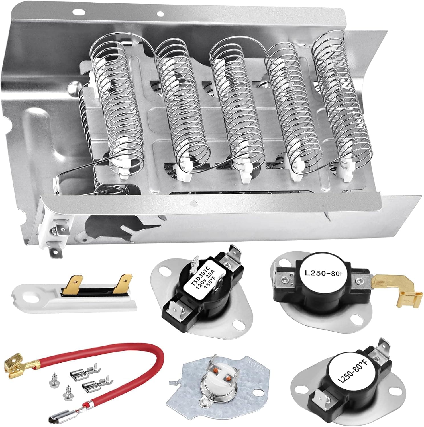 Whirlpool 279838 Dryer Heating Element Complete Replacement Set