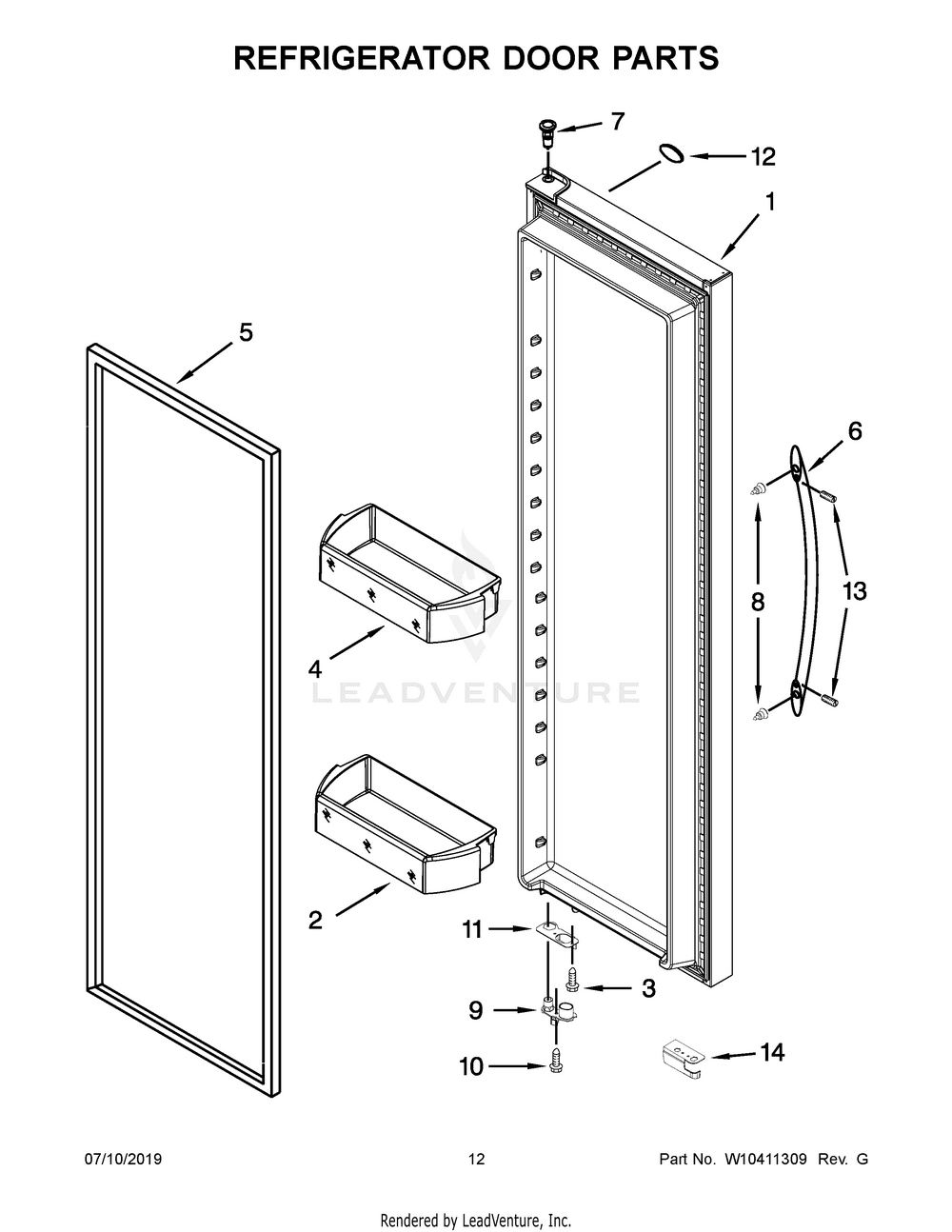Maytag 07 - REFRIGERATOR DOOR PARTS WPW10248011