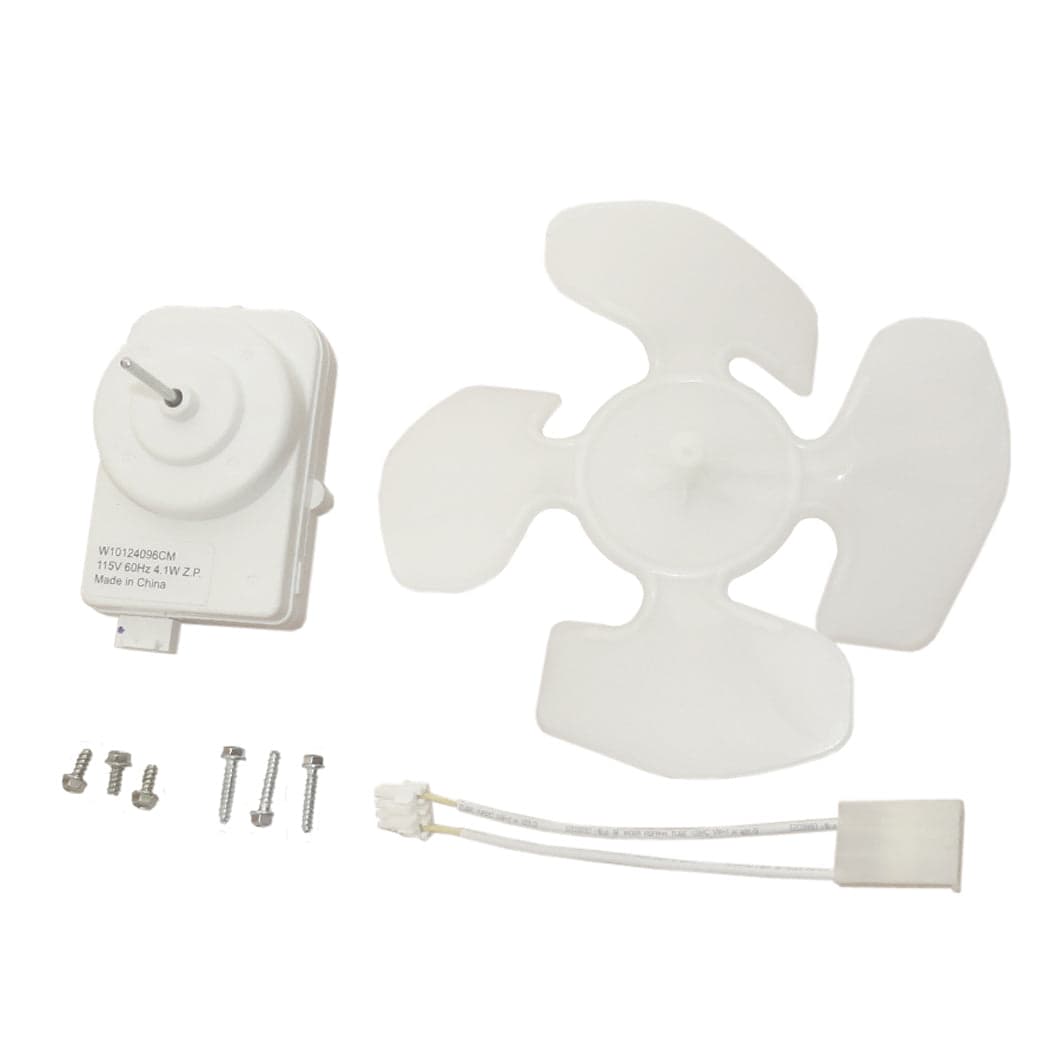Whirlpool W10124096 Refrigerator Condenser Fan Motor Kit Replacement