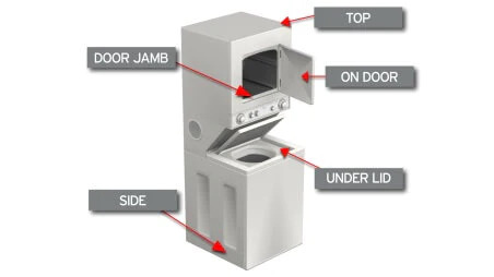 Washer dryer combo model number location — inside door